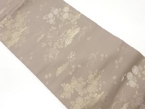 草花模様織出し名古屋帯